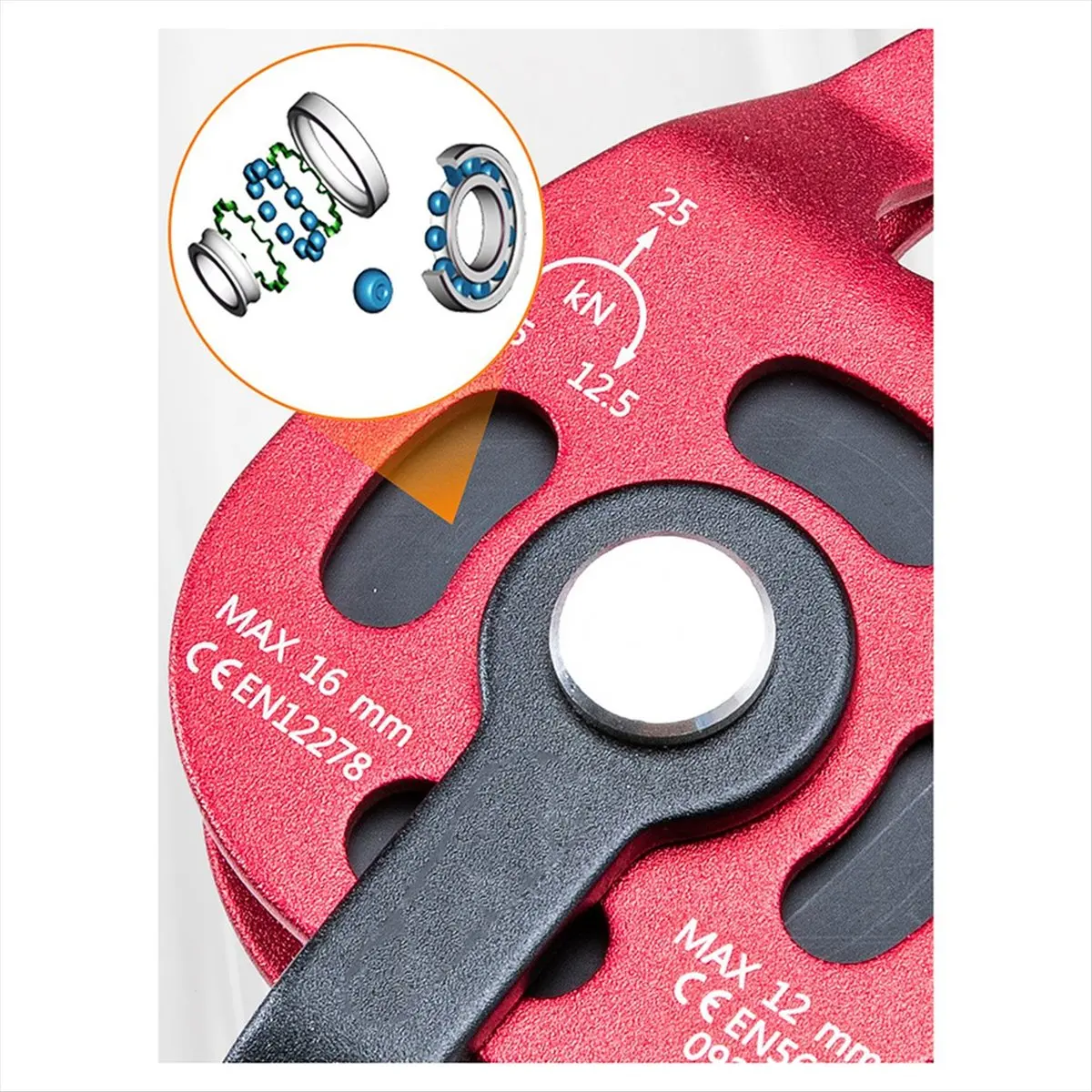 2025+ Ascender Lifting Pulley 4KN Climbing Locking Rigging Lifter Outdoor Portable Emergency Mountaineering Equipment
