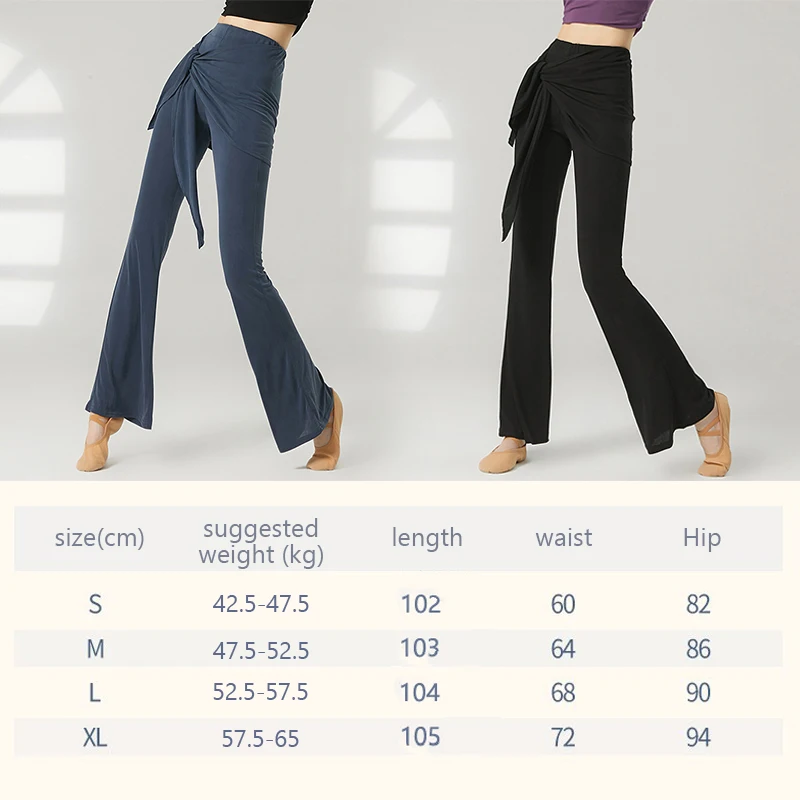 Miękkie spodnie do tańca modalnego i jogi damskie z wysokim stanem, sznurowane, elastyczne, lekko rozszerzane, do ćwiczeń tańca nowoczesnego, spodnie S-XL