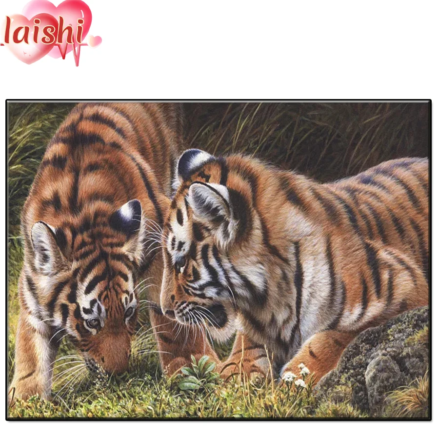 

Diy 5d Animal art, tiger, cub Diamond Painting Cross Stitch full Square Round drill Diamond Embroidery Handwork Rhinestone Art