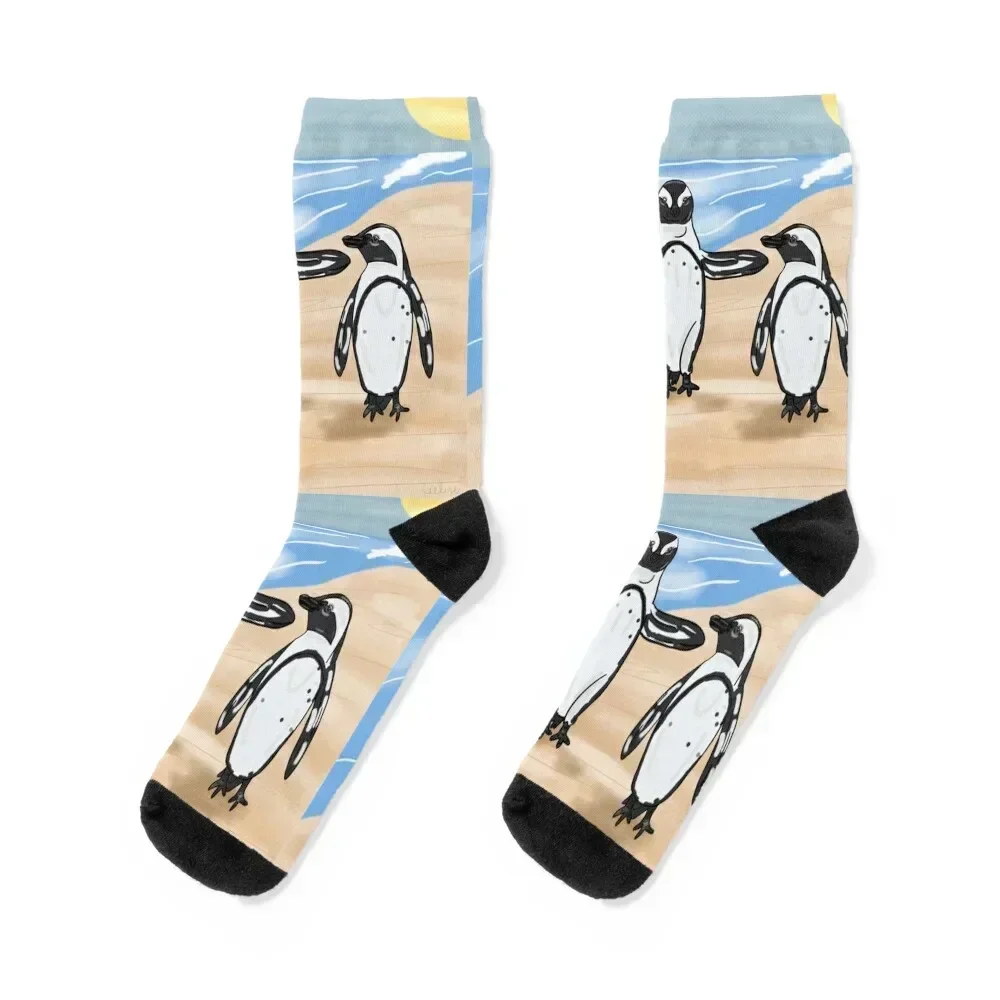 

African Penguins Socks Novelties funny gifts winter thermal Stockings compression Male Socks Women's