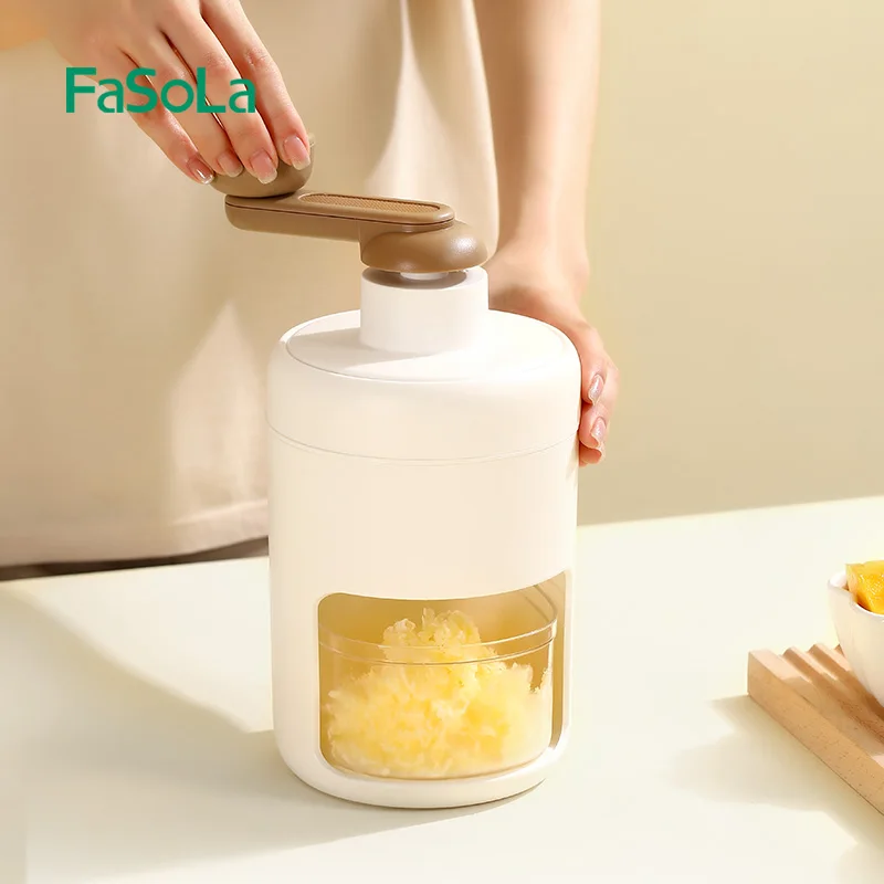 FaSoLa Portable Ice Crusher Shaved Machine Manual Ice Shaver Snow Cone Machine Ice Cream Snowcone  Kakigori Bingsu 500ml