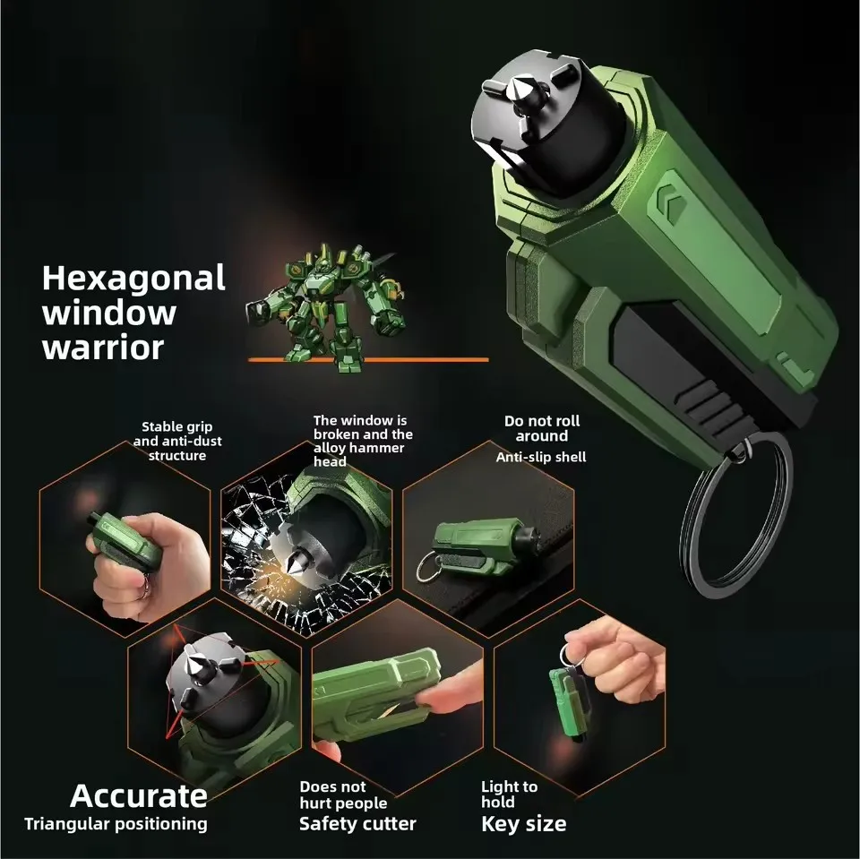 Mobidea To Break The Glass Rescue Hammer Car Window One Second Car Safety Hammer Mini Car with A Multi-functional Escape Hammer