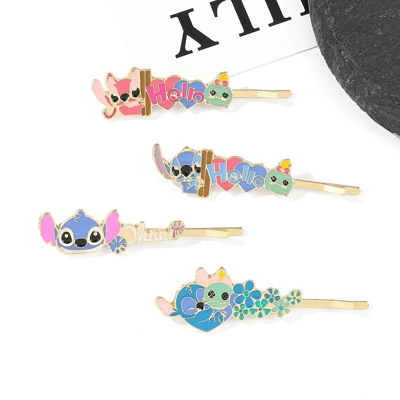 4 قطعة ديزني غرزة الأطفال لطيف العصرية أغطية الرأس مشبك شعر شخصيات أنيمي فتاة نزهة الرياضة كلمة واحدة كليب مجموعة هدية عيد ميلاد