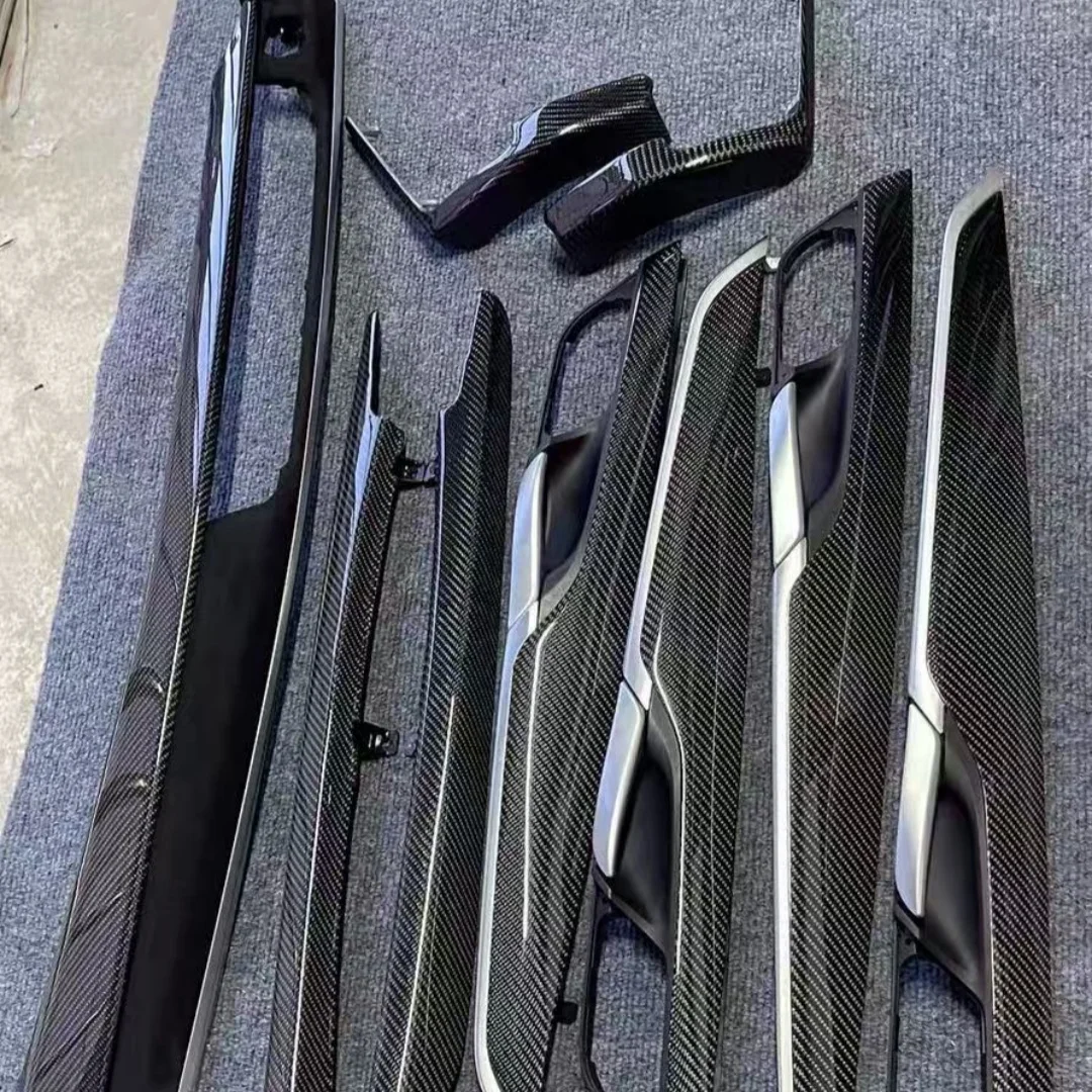 LHD For BMW X5 F15 Real  Carbon Fiber Car Interior Dashboard Panel Center Console Gear Shift Door Sill Trim Replacement