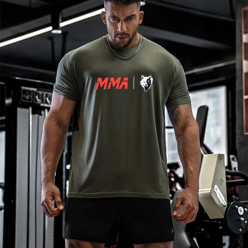 MMA Mixed Martial Arts Pure Cotton Sports Training Fighting UFC Short-sleeved T-shirt Fitness Match The Same Thai Boxing Clothes