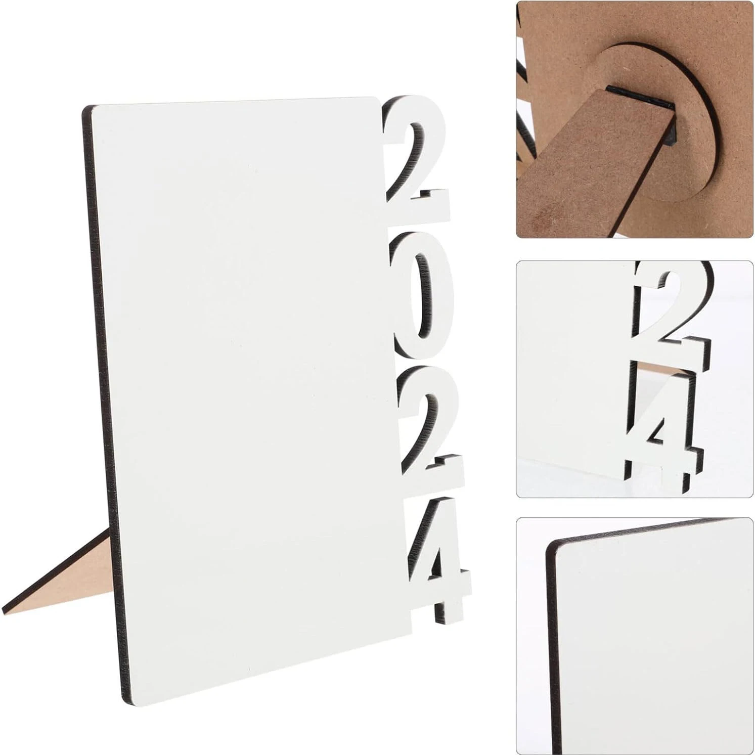 2sets Sublimation Blanks Photo Frame 2024 New Year Picture Frame 2024 Graduation  Frame Hardboard Photo Frame DIY Personalized