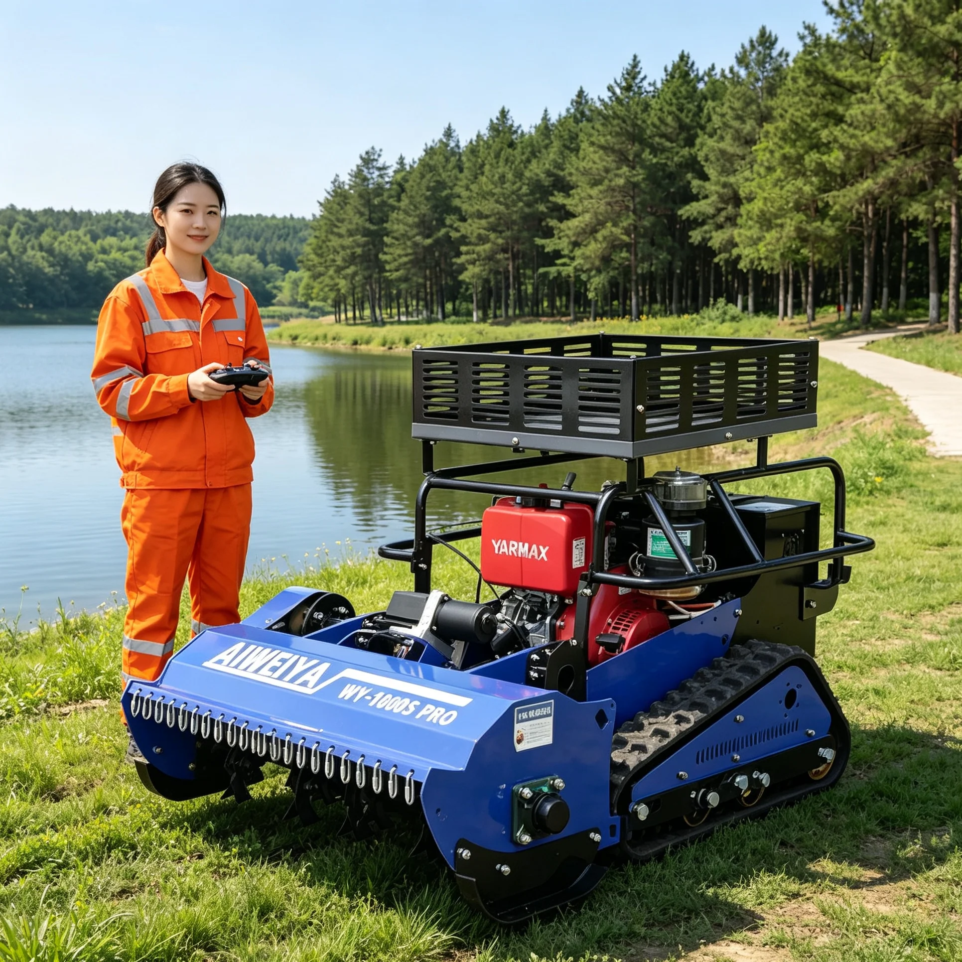 Customized Multi‑Terrain Backcountry Orchard 1000SPro Diesel Zero‑Turn Lawn‑Mowing Robot, Expandable Storage Rack, Heavy‑Duty