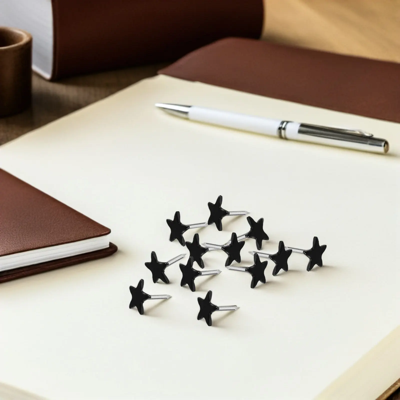 100Pcs Star Shape Thumb Tacks Metal Flat Head Decorative Push Pins for Bulletin Cork Board Photo Wall Map Office School