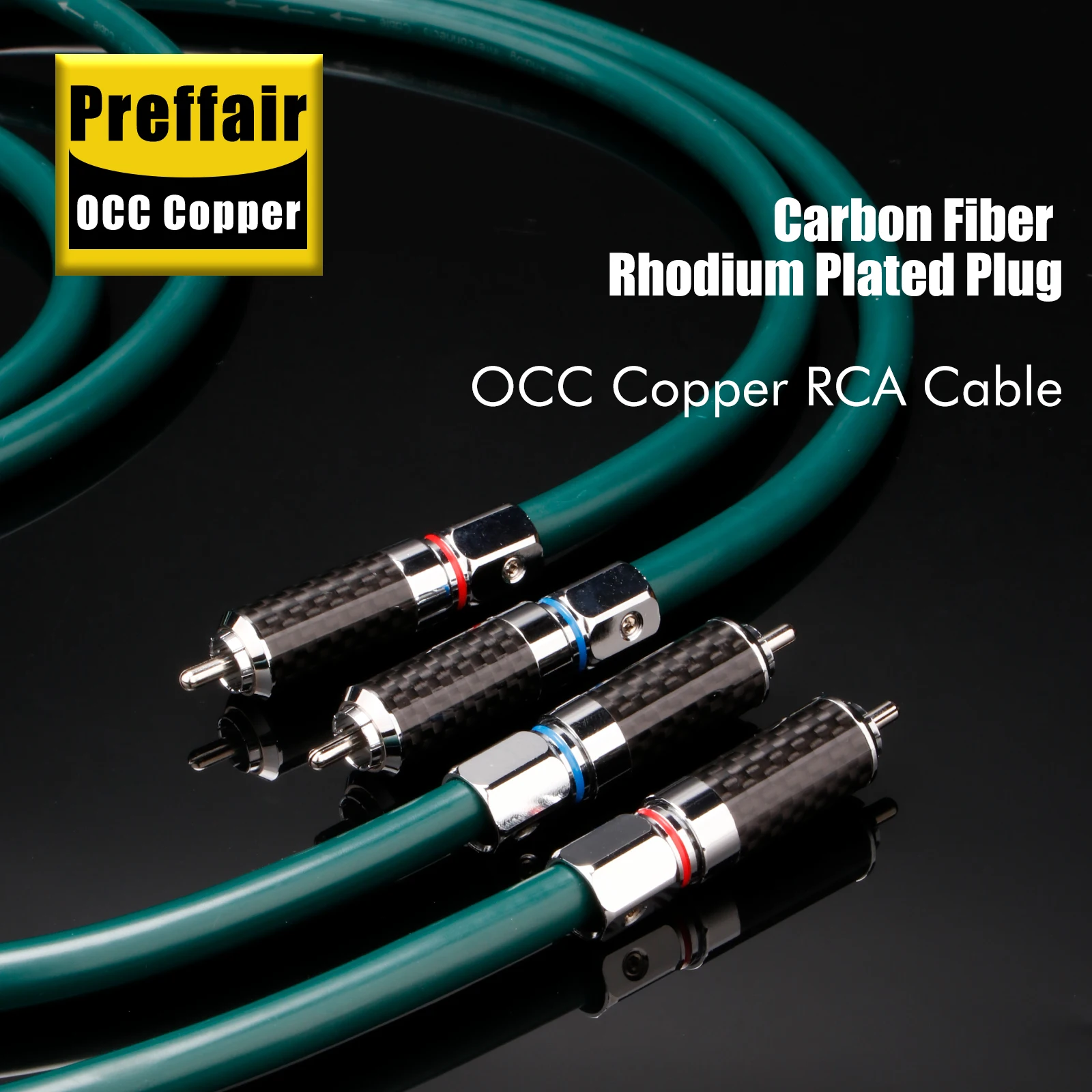 

RCA Cable Preffair OCC Audio Signal Cable 2RCA Stereo Cable Interconnect Carbon Fiber Gold Plated RCA Plug For Amplifier
