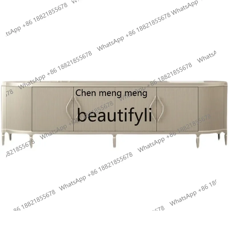 

G American light luxury TV cabinet coffee table set living room solid wood video cabinet simple villa floor cabinet