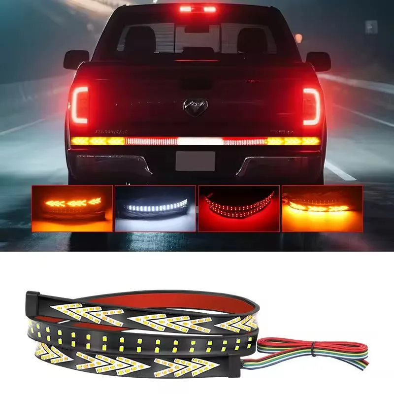 Luz de seta para freio traseiro de carro, 12v 24v, flash duplo reverso, luz de advertência, tira de led, seta para captador, jeep