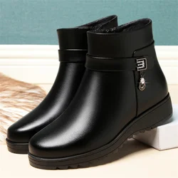 Bottes Courtes Astronomiques à Tête Ronde pour Femme, Chaussures Chaudes en Coton Doux, Fermeture Éclair Latérale, Optique, Loisirs, Automne et Hiver