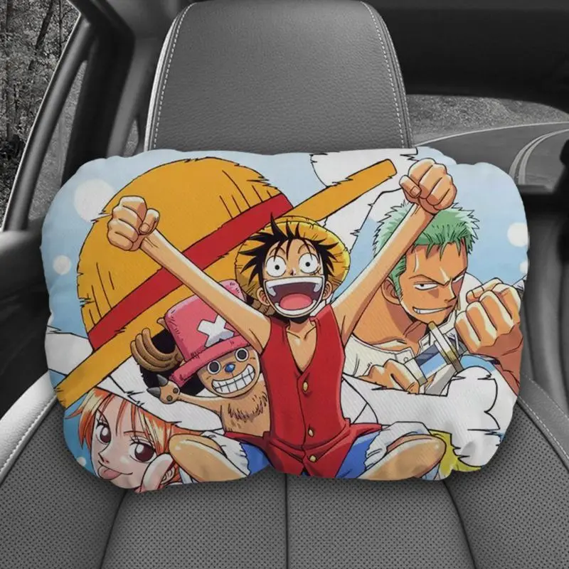 

One Piece Car Headrests, Car Neck Pillows, Anti Fatigue Seat Pillows, Cartoon Monkey D. Luffy Car Accessories Gift Neck Pillows