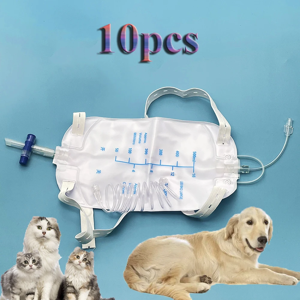 

10PCS 150ml 300m 500ml Pet Cat Dog Drainage Urine Collection Bag Anti Reflux Drain Extension Tube And Hanging Strap Disposable