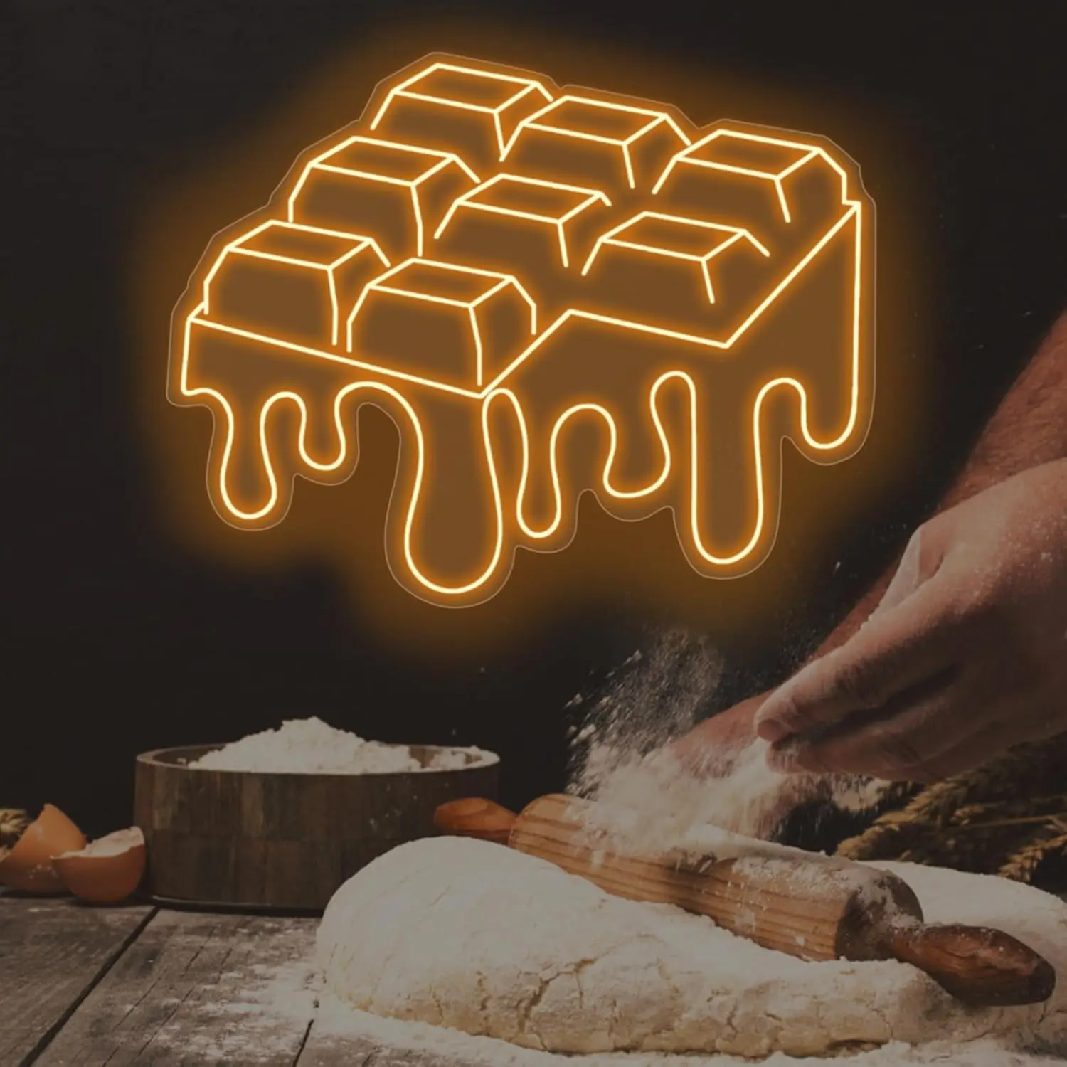 チョコレートledネオンサイン-壁飾り-ledネオンライト-調光可能-キッチン-カフェ-ホームパーティー-デザートショップ装飾-室内-クリエイティブギフト