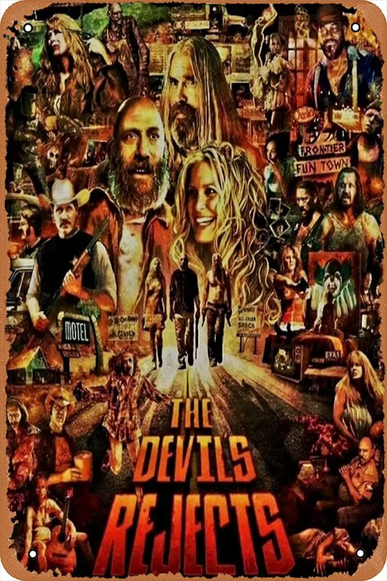 NIUMOWANG Metal Sign - The Devil's Rejects Horror Movie Art Tin Poster 12 X 8 Inches