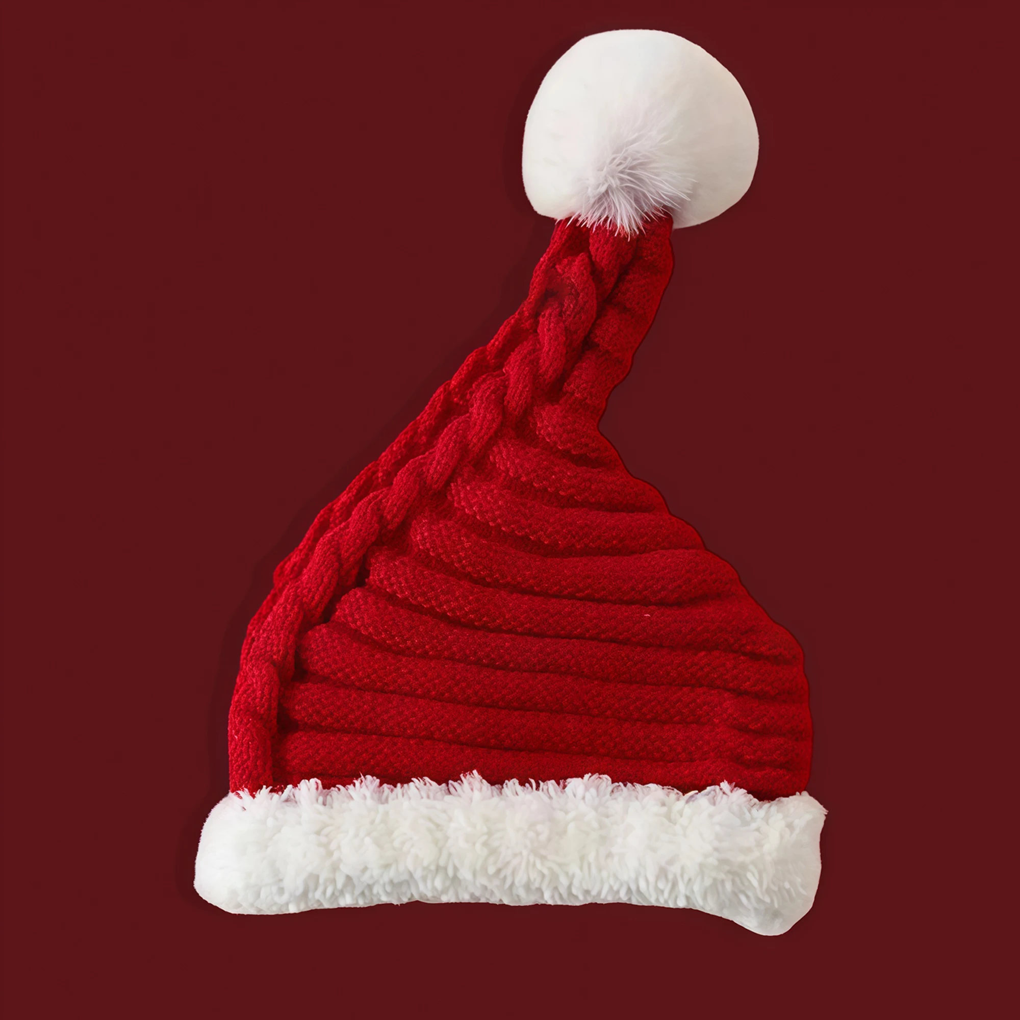 Adorable Infant Knit Winter Hat with Pom Pom Cozy Santa Claus Beanie for Outdoor Activities and Festive Events