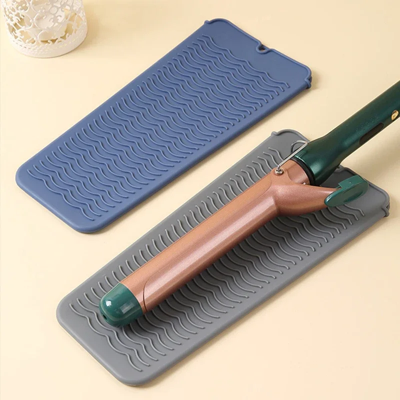 Silicone Heat Resistant Mat Pouch Heat Resistant Curler Hair Styling Tool Hair Straightener Pad Non-Slip Flat Curling Iron Mat