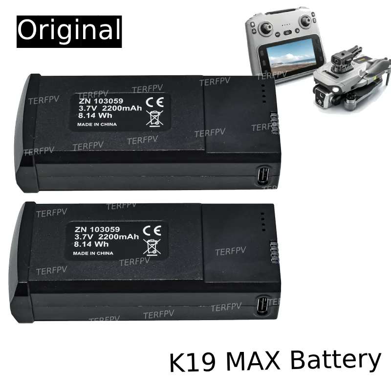 Original Drone Battery For K19 Max GPS Drone 4K Professional Camera Dron 3.7V 2200MAH 13-20min For M22 M33 M66MAX