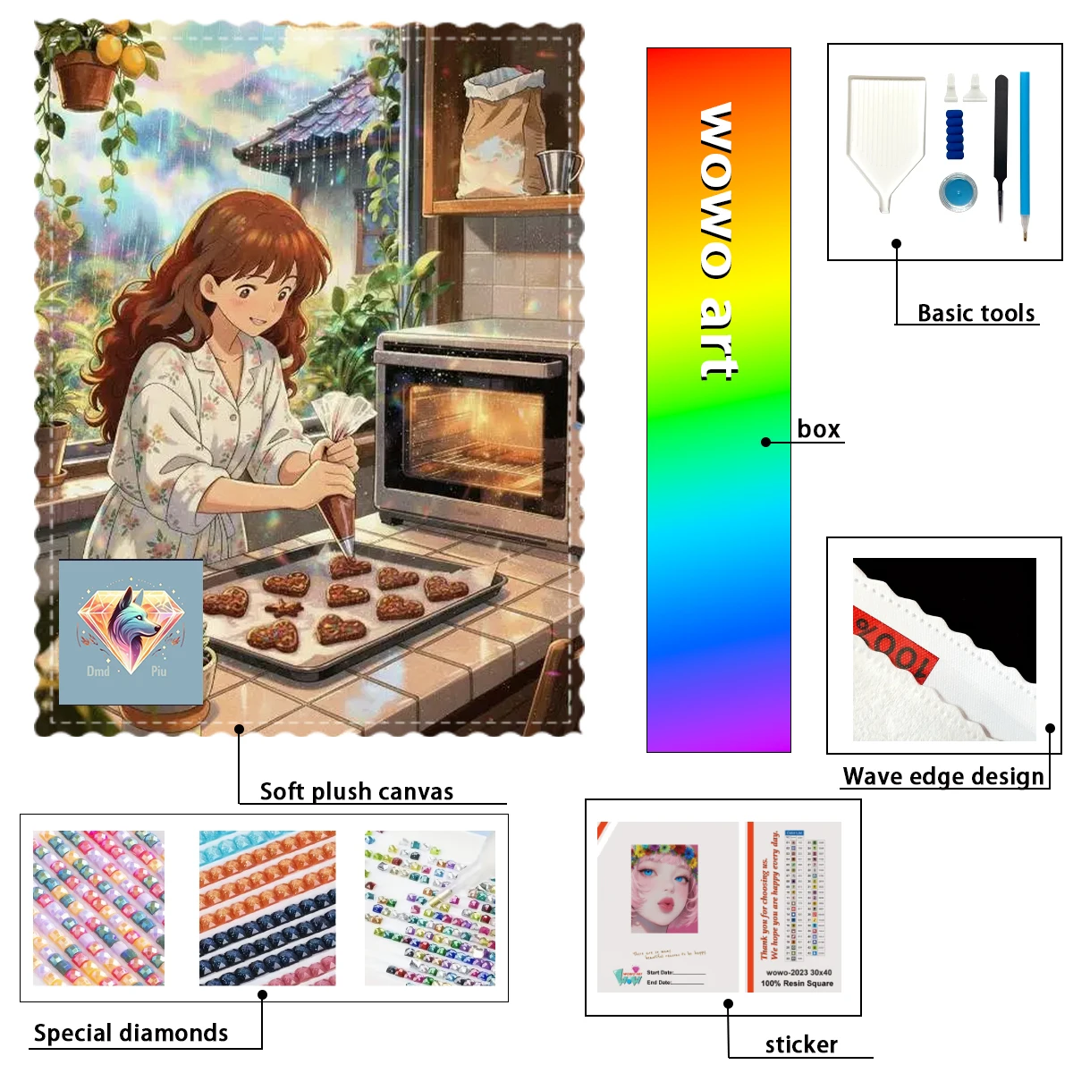 

【Piu Diamond Art】The girl making the steak 100% resin FD+ab+xc Diamond Stamping Kit Perfect Masterpiece worth Buying