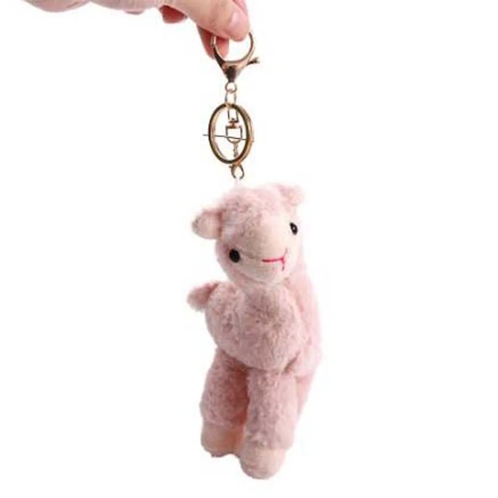 Kawaii Backpack Accessory Handmade  Gift Bag Decoration Sheep Key Ring Alpaca Keychain Stuffed  Keychain Animal Keyring