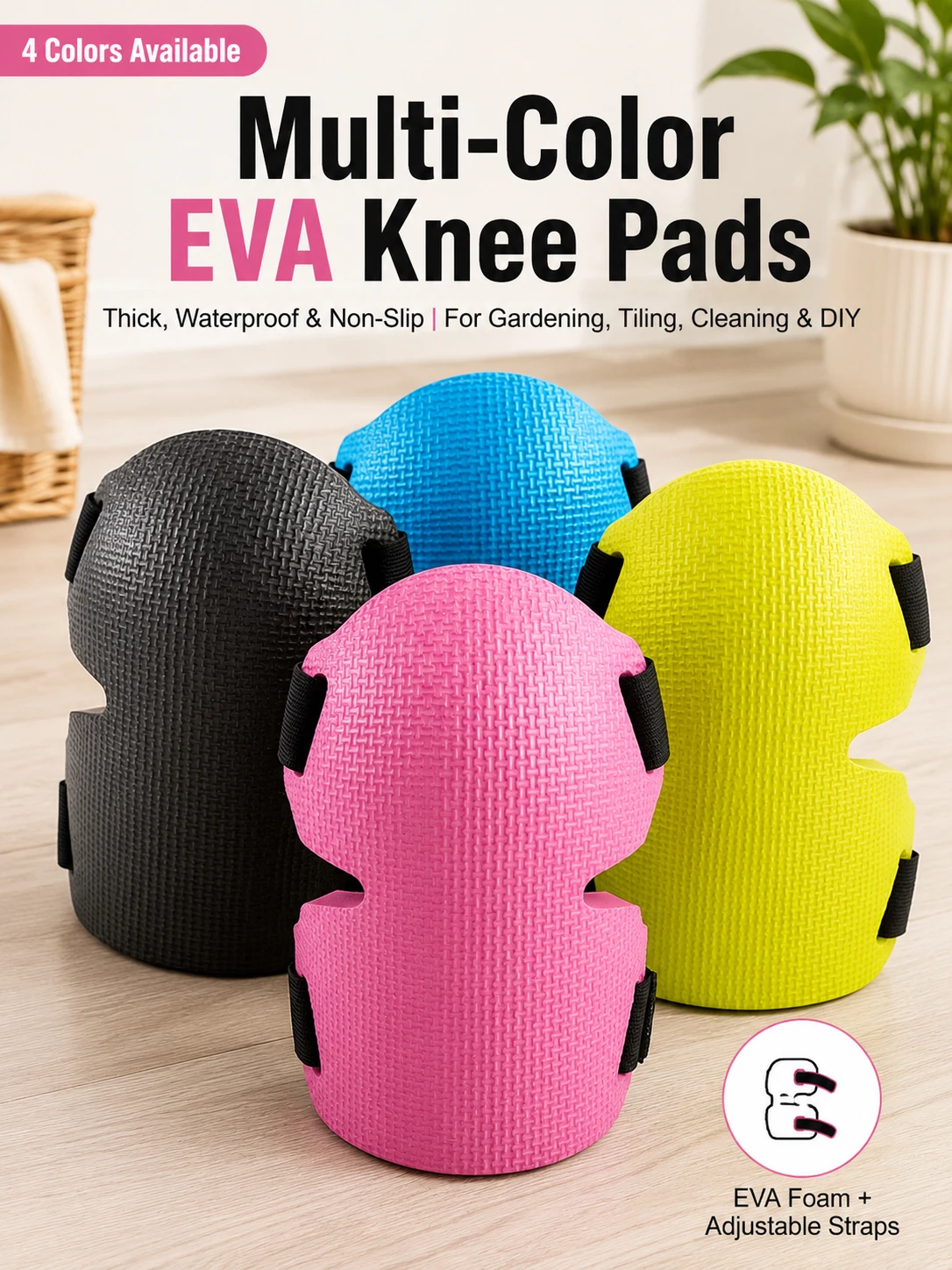 Thick Wear-resistant Knee Pads for Construction Gardening, Large Size, Comfort Fit No Tight Leg Restraint