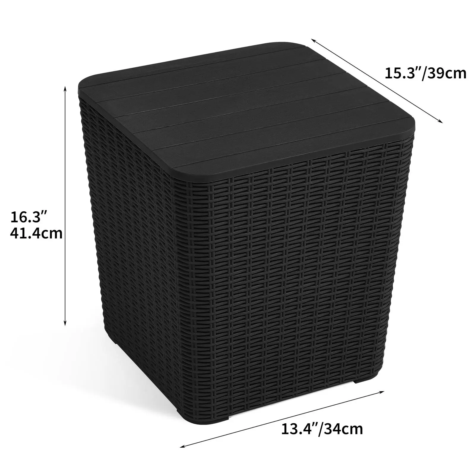 Resin Deck Box Outdoor Patio Storge Rattan Container Chair Bin Garden Furniture