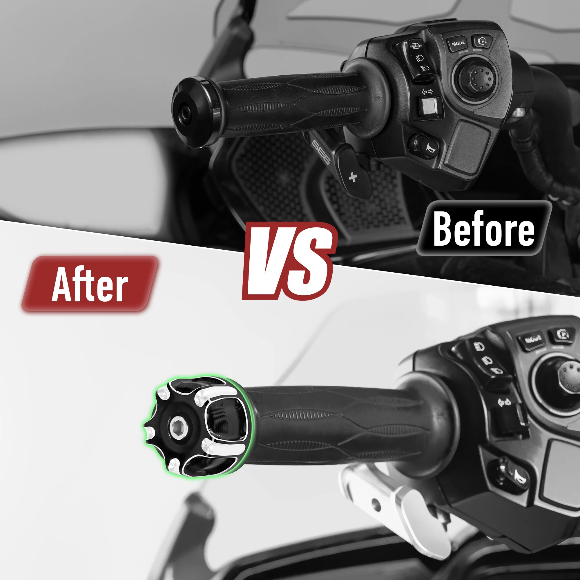 For Can Am Spyder F3 RT ST 2015-2023 Bar End Caps Striped Style Handlebar End Plug Hand Grip Accessories