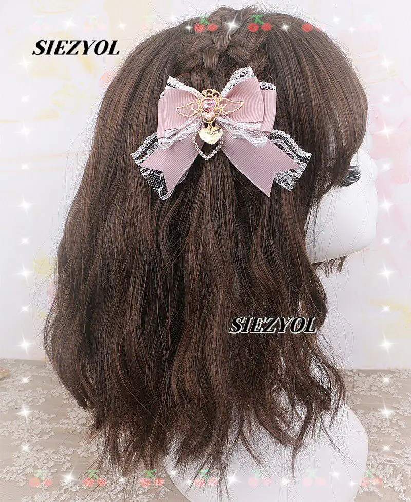 Lolita Handmade Japanese-style Sweet & Cute Winged Lace Bow Hair Clip Barrette Mass-production Hair Accessory Side Clips