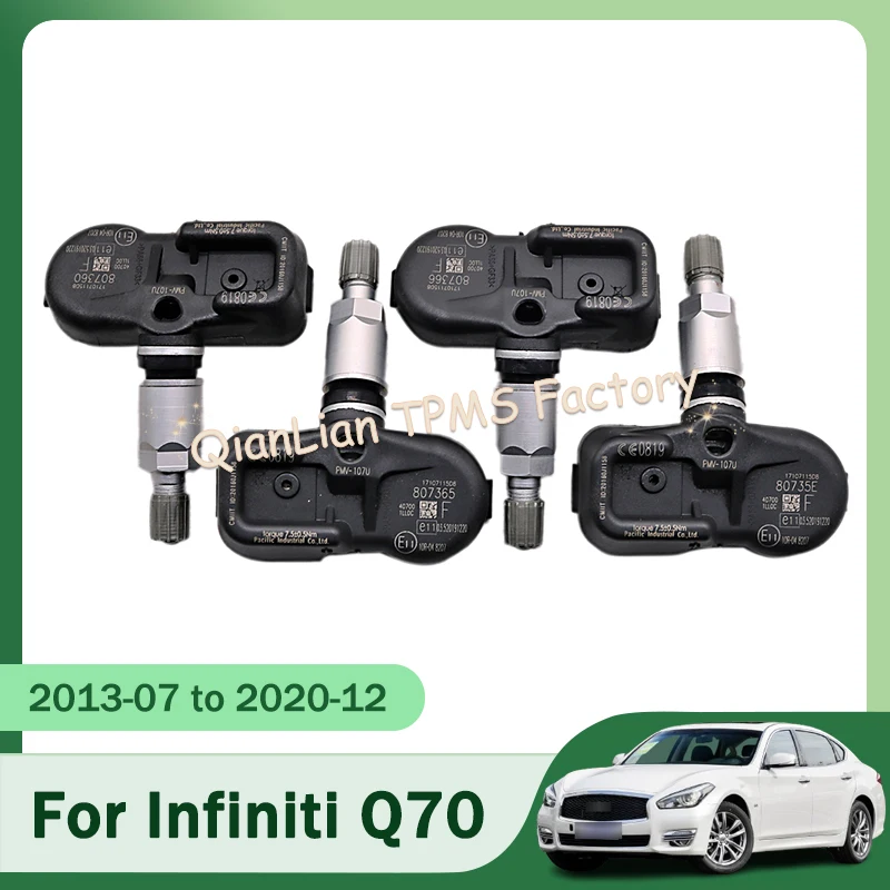 

Set Of 4 40700-1LL0C TPMS Sensors For Infiniti Q70 QX80 QX56 M Series FX Series Tire Pressure Monitoring System 433MHz
