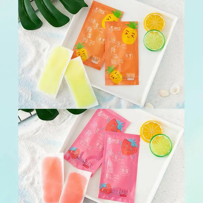 1/3/5PCS Summer Cool Paste Fruit Flavor Ice Paste Cooling Stickers Student Training Cool Stickers Heat Prevention