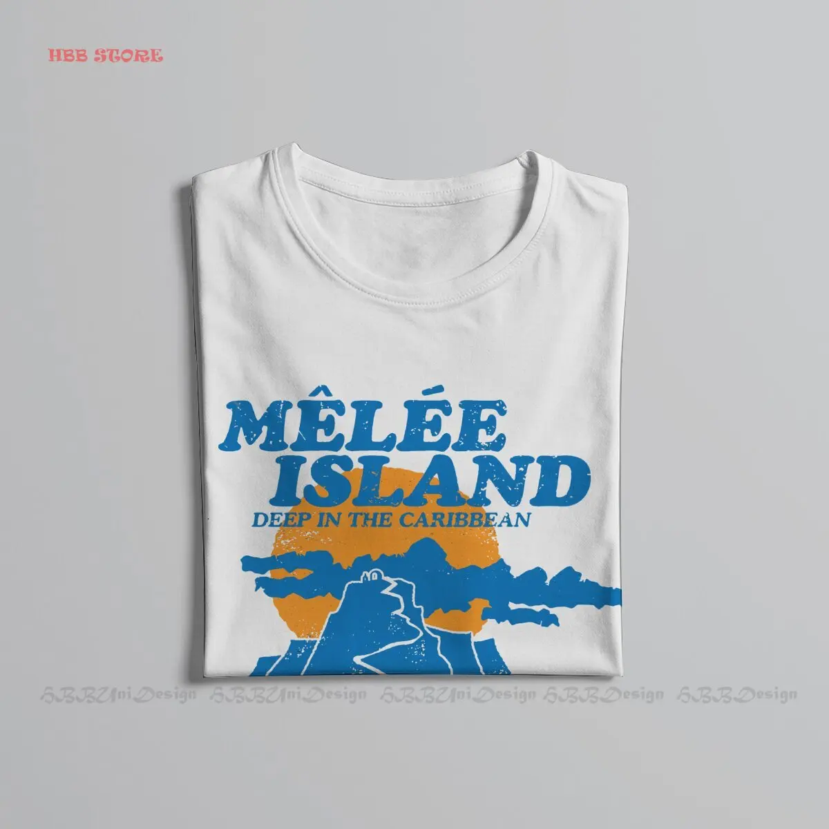 Retro Mountain Sun TShirts Monkey Island Game LeChuck Elaine Guybrush Male Harajuku Pure Cotton Streetwear T Shirt O Neck
