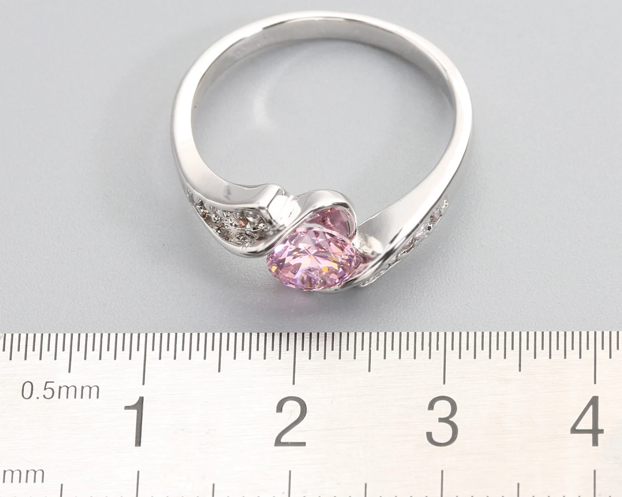 6*6mm Pink Kunzite  925 Sterling Silver Gemstone Ring Size5.5 6.5 7.5 8.5 Q1144-F