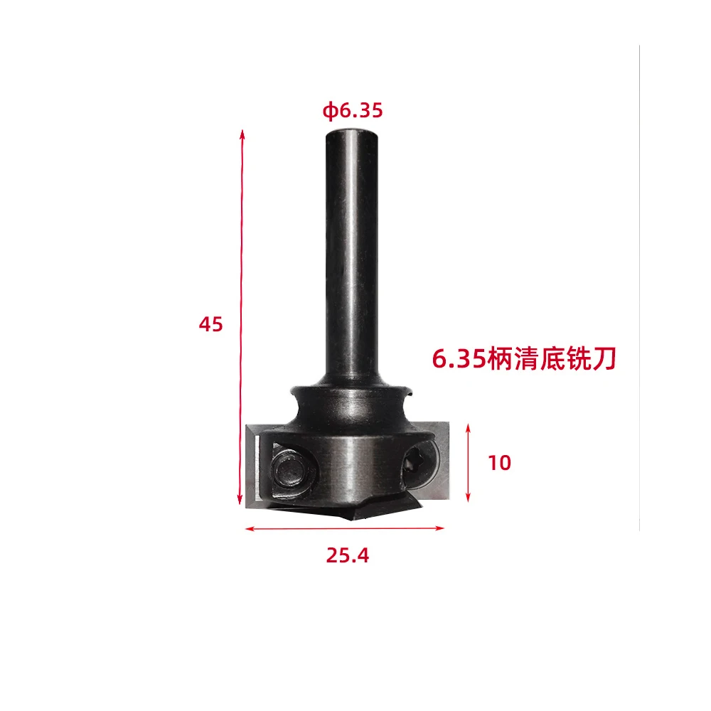 

2 Flutes Carbide Wood Planer Bit 6.35mm Shank CNC Surfacing Router Bit Spoilboard End Mill Insert Replacable Blades Bit