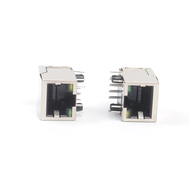 Shielded RJ45 Connector 8P8C with Green/Yellow LED And Magnetics 10/100BASE-TX Modular Jack for POE Switch/Panel