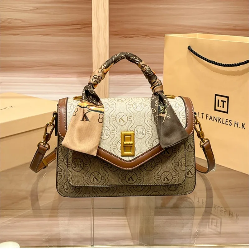 

Brand women's bag crossbody bag 2025 new high-end fashion handbag spring and summer single shoulder small square bag