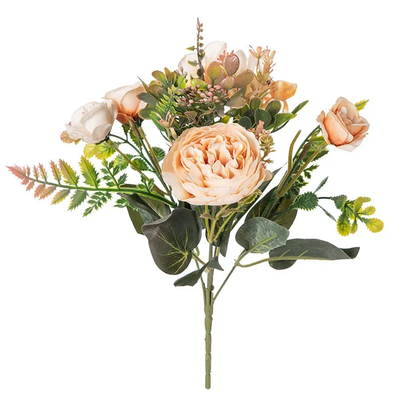 6 Stück Künstliche Pfingstrosenblumen Hochzeitsdekoration Festival Heim Tischdekoration Zubehör Seidenhortensien Kunstpflanzen Geschenke – Detail 6