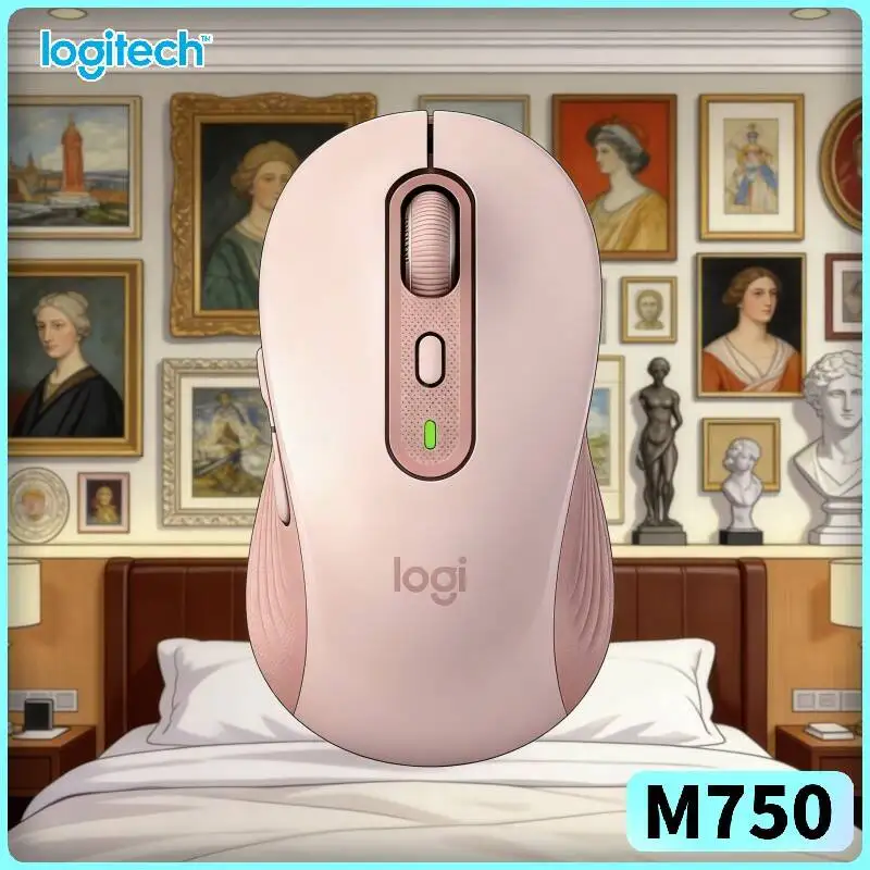 Logitech M750 Wireless Mouse - 90% Noise Reduction Tech, 4000 DPI High Precision, 3-Device Quick Sync, Body Pick Tool