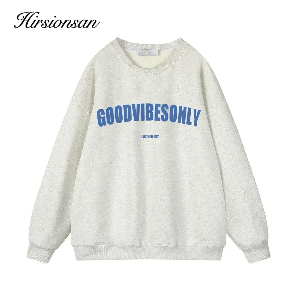 Hirsionsan Casual Style Women Sweatshirt Letter Print Full Sleeve Hoodies Ladies Streetwear Vintage Pullovers Y2k Loose Jacket