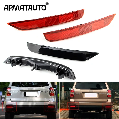 2 uds OEM:84281SC010 84281SC000 para Subaru Forester 2009-2018 Reflector de parachoques trasero cubierta de lente ahumada accesorios de coche izquierdo + derecho