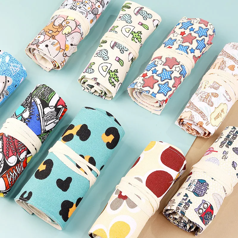 Colorful Large Capacity Handmade Canvas Case For Boys And Girls, Special Drawing Bag, Sketching Colored Pencil Storage Bag
