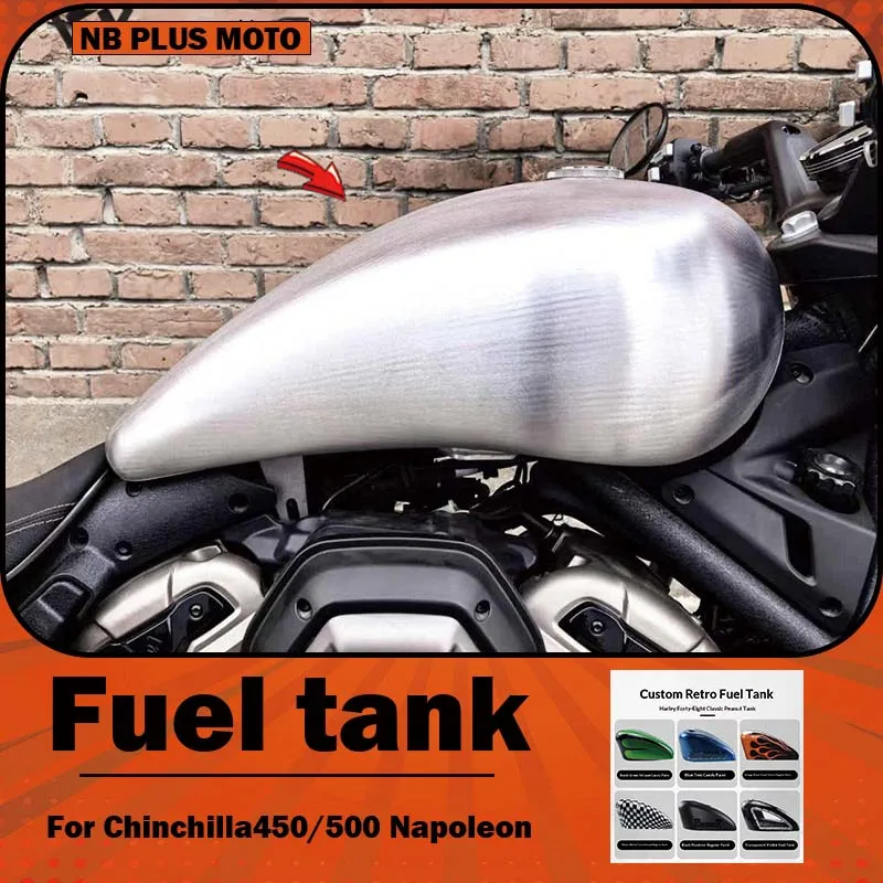 【Premium】For Chinchilla 450/500 Napoleon custom 15L retro Harley waterdrop fuel tank, peanut fuel tank modification parts