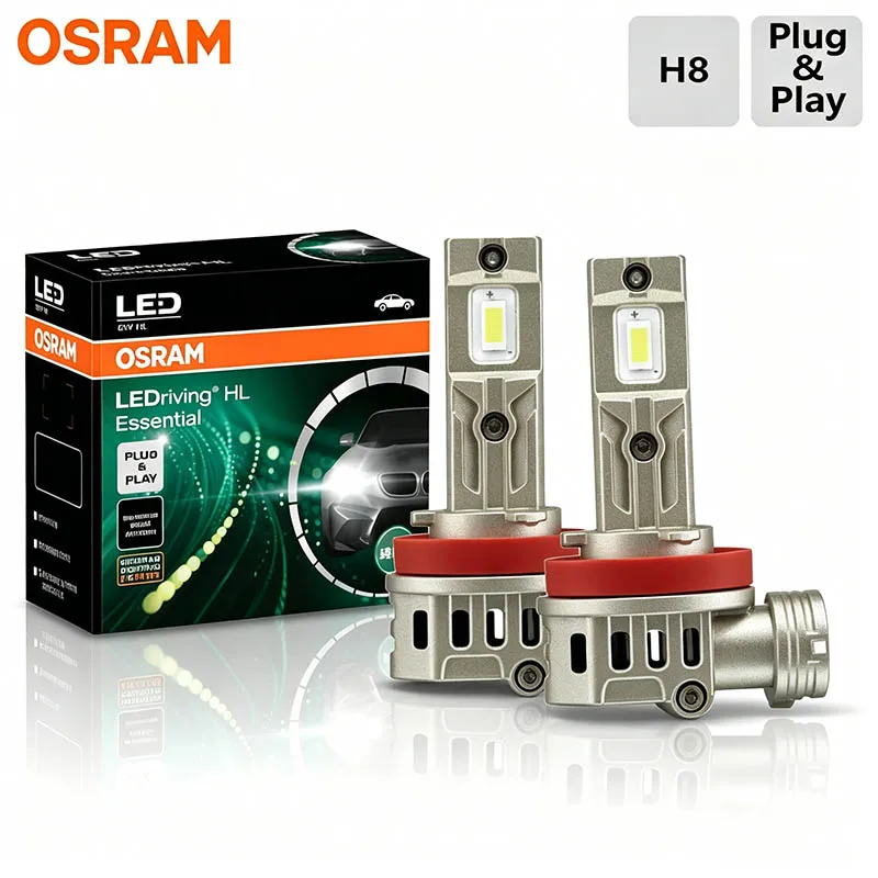 OSRAM H8 PGJ19 12V 70W 5000LM 6000K White LED Fog Light Bulbs, High Brightness Headlamp for Car Essential Lighting (1 Pair)