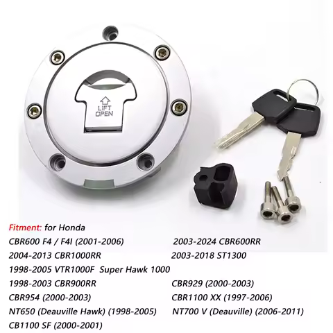 Motorcycle Fuel Gas Tank Cap Cover Lock for CBR 600RR 1000RR CBR600 F4/F4I NT650 NT700V VFR800 ST1300 CBF600/1000 CBR 929 954