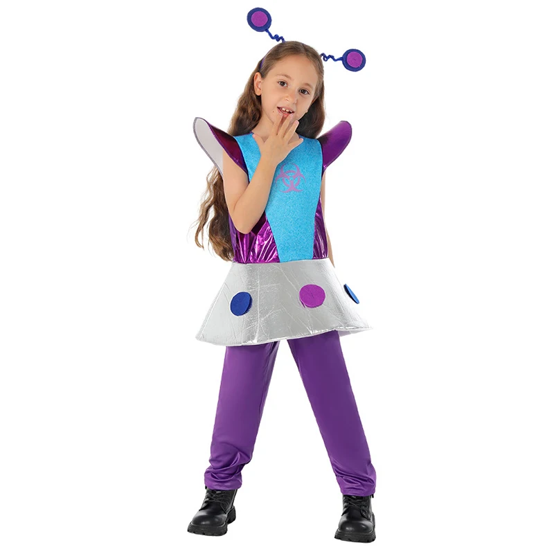 

Blue And Purple Space Alien Niño Costume Enfant Light Up Spaceship Aliens Halloween Fancy Dress Up For Enfants New Arrival 2026