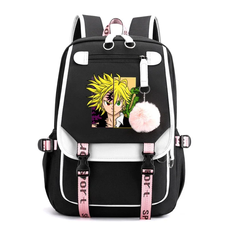 New Anime Meliodas pattern printed backpack unisex daily fashion backpack teens students casual outdoor backpack school bag