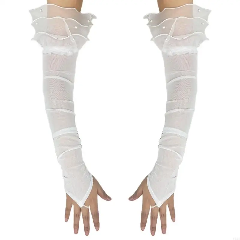 Găng tay không có ngón tay cho chủ đề nữ 1920 Sự kiện thay đổi trang trí cosplay Đạo cụ flapper Trang trí trang phục trang trí