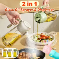 2in1 500ml Plastic Spray Oil Sprayer Bottle Spray Oil Dispenser Oil Jar Cruet BBQ Kitchen Baking Roasting Picnic Kitchen Tool