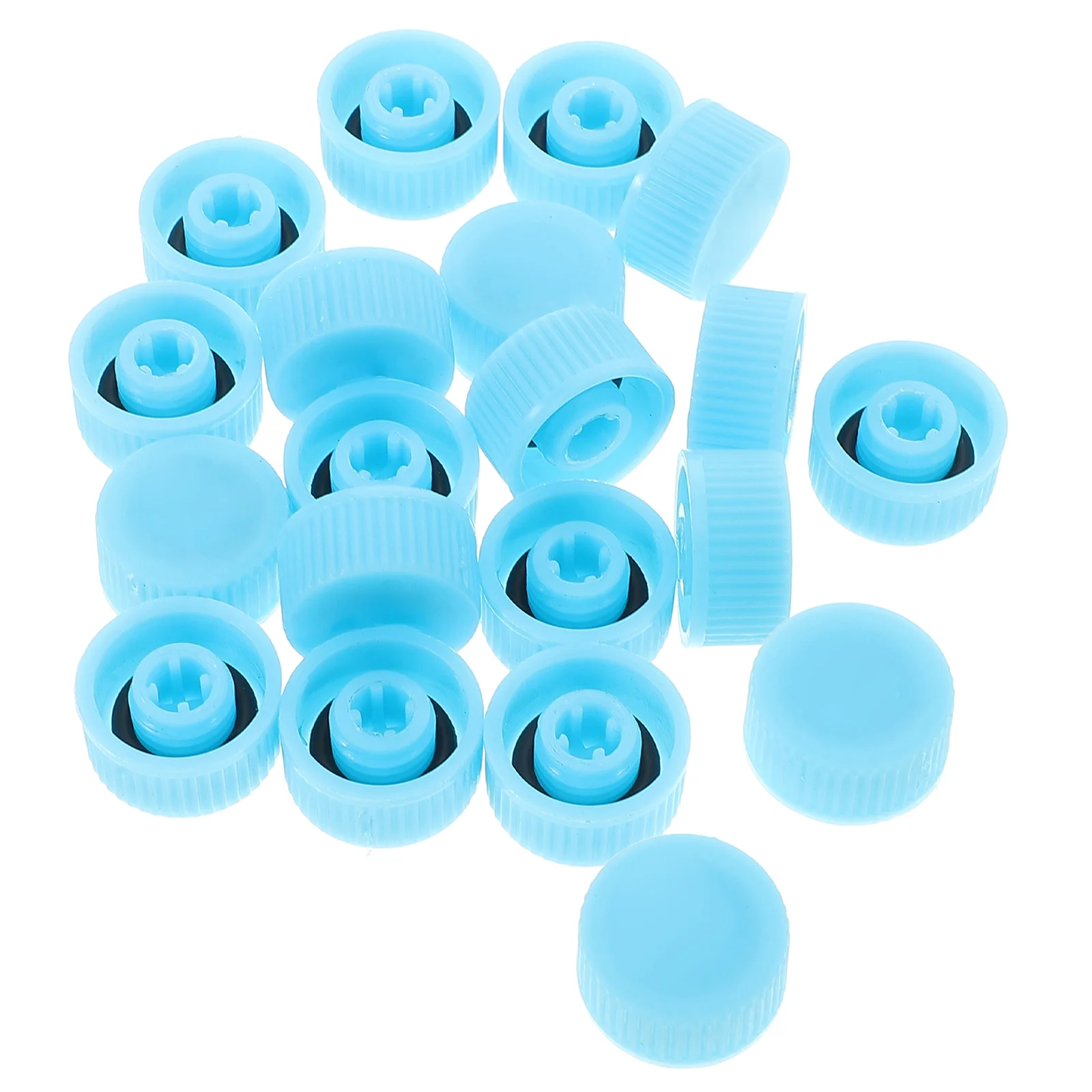 

20Pcs Leakproof Car Ac Valve Caps High Pressure Blue Air Conditioning Port Cap Replacement Durable Protection Car Port Caps