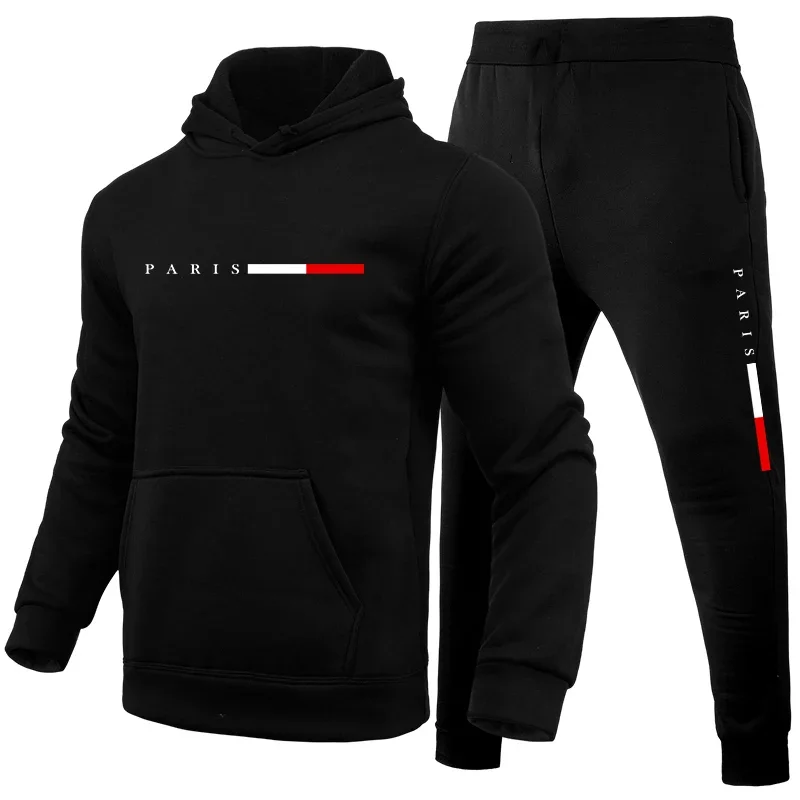 2026 Paris Fashion Men's Set Hooded Sweatshirt and Sweatpants Fall Winter Daily Casual Sports Jogging Suit Outdoor Hoodie Outfit